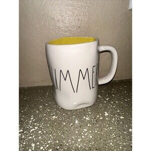 Rae Dunn Summer Mug White Yellow‎ Interior Coffee Tea Ceramic Farmhouse Decor